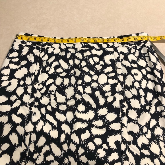 ⭐️ Ann Taylor LOFT Womens Cotton Rayon Pencil Skirt Navy White Geometric Size:16 - Picture 10 of 13